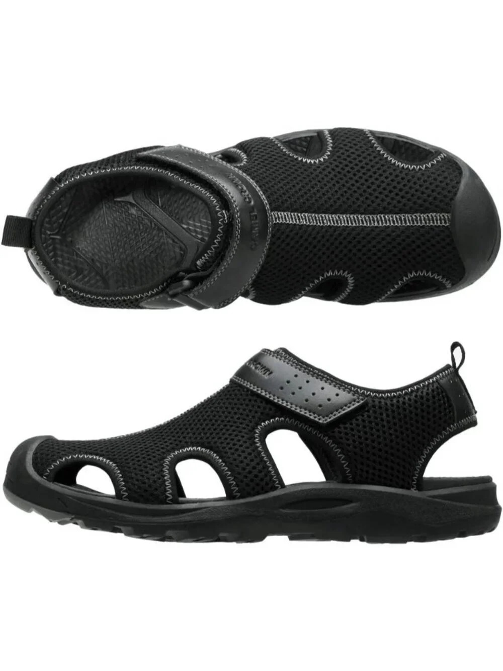 Men's Black Closed Toe Athletic Outdoor Waterproof Hiking Sandals Shoes